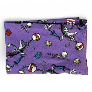 Vintage 2002 Dr. Seuss Purple Blanket Cat in the Hat Design Nostalgia Cartoon